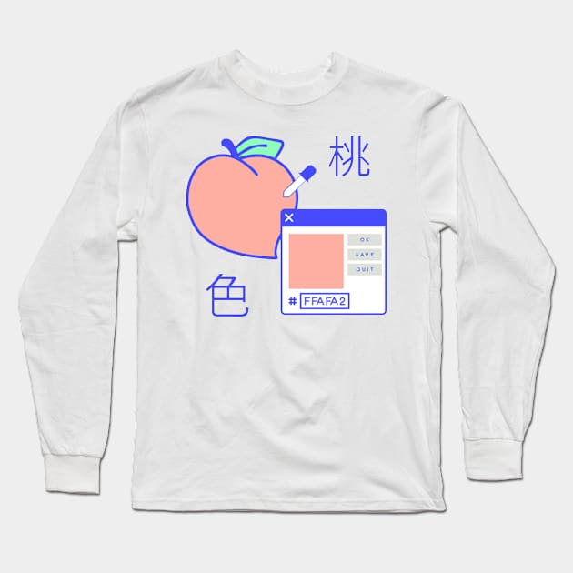 Digital Peach Long Sleeve T-Shirt by Larasati